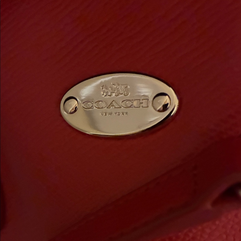 Fire engine red hangbag By Coach